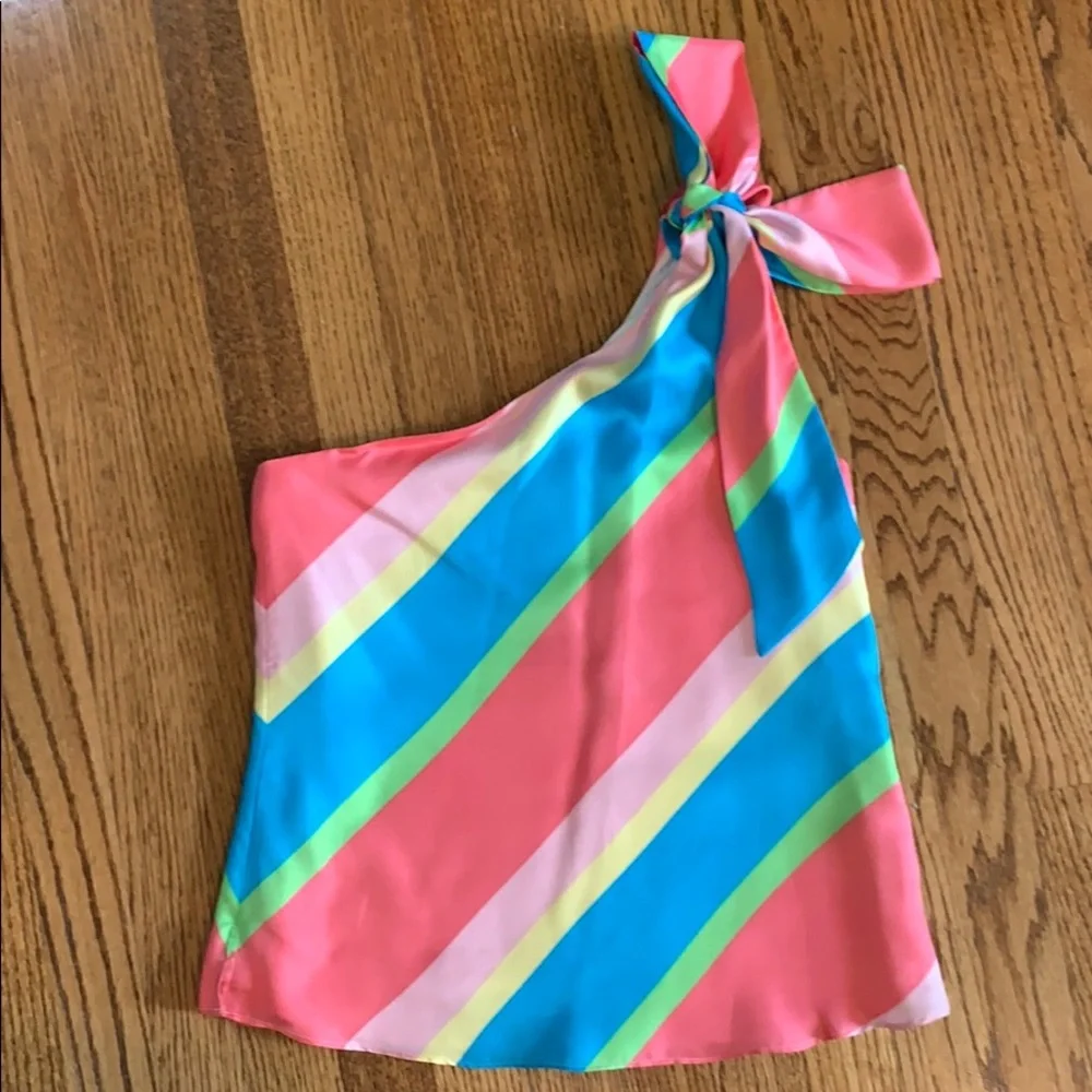 Lilly Pulitzer Roe One Shoulder Striped Top - Picture 6 of 8